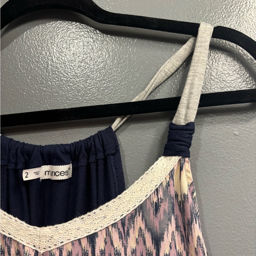 Maurices Lavender and White Patterned Lace-Trim Camisole - Picture 5 of 6